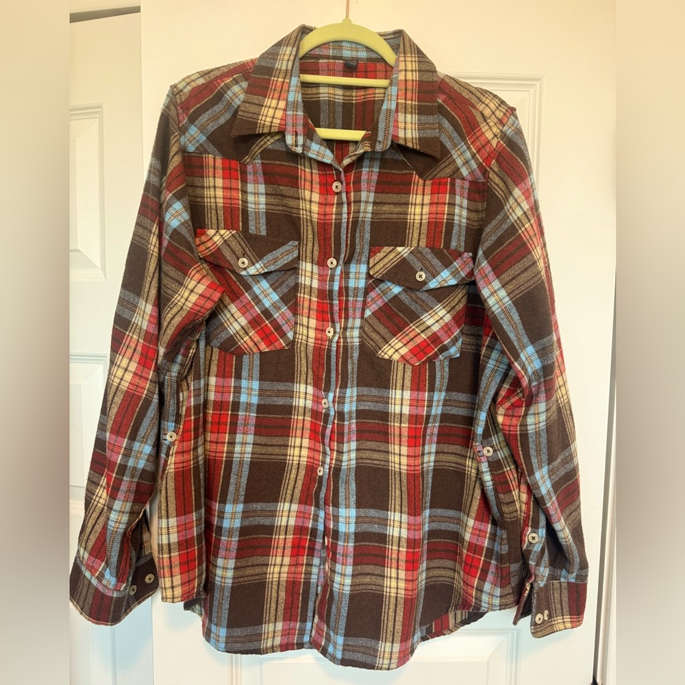 Plaid Button Down Shirt for Women